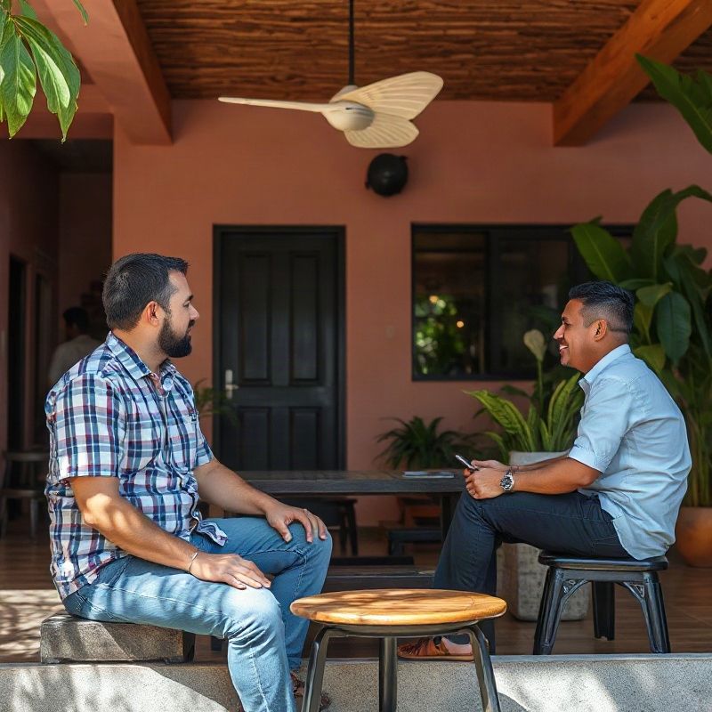 Conversa de agendamento em pequeno estabelecimento